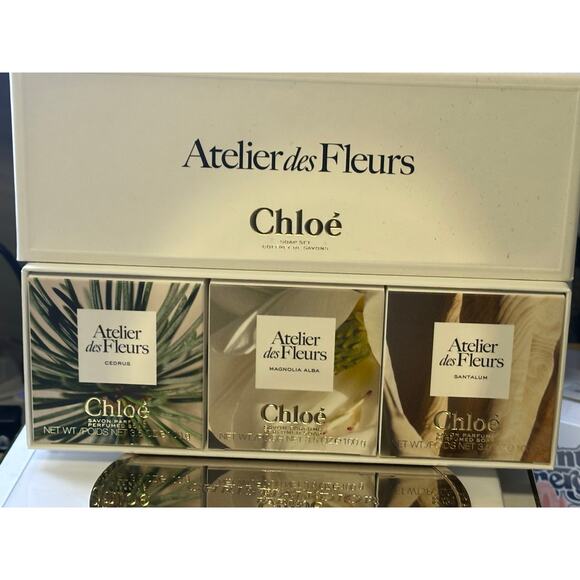 Chloe Atelier des Fleurs Perfumed 3-Piece Bar Soap Gift Set - NEW in BOX - Picture 1 of 8